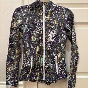 Lululemon define jacket green and purple floral size 4